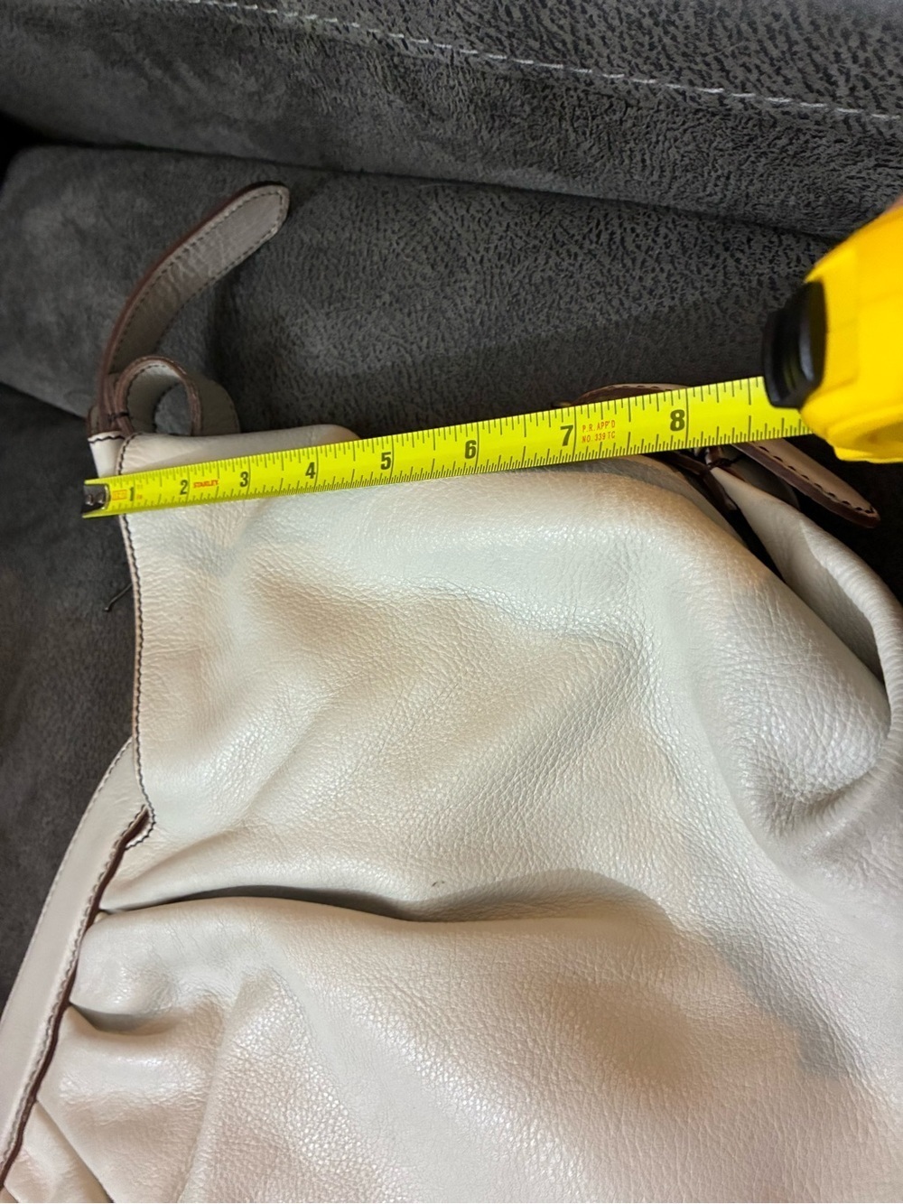 Authentic Fendi Women’s Soft Leather Shoulder Bag in Light Gray - Picture 10 of 10